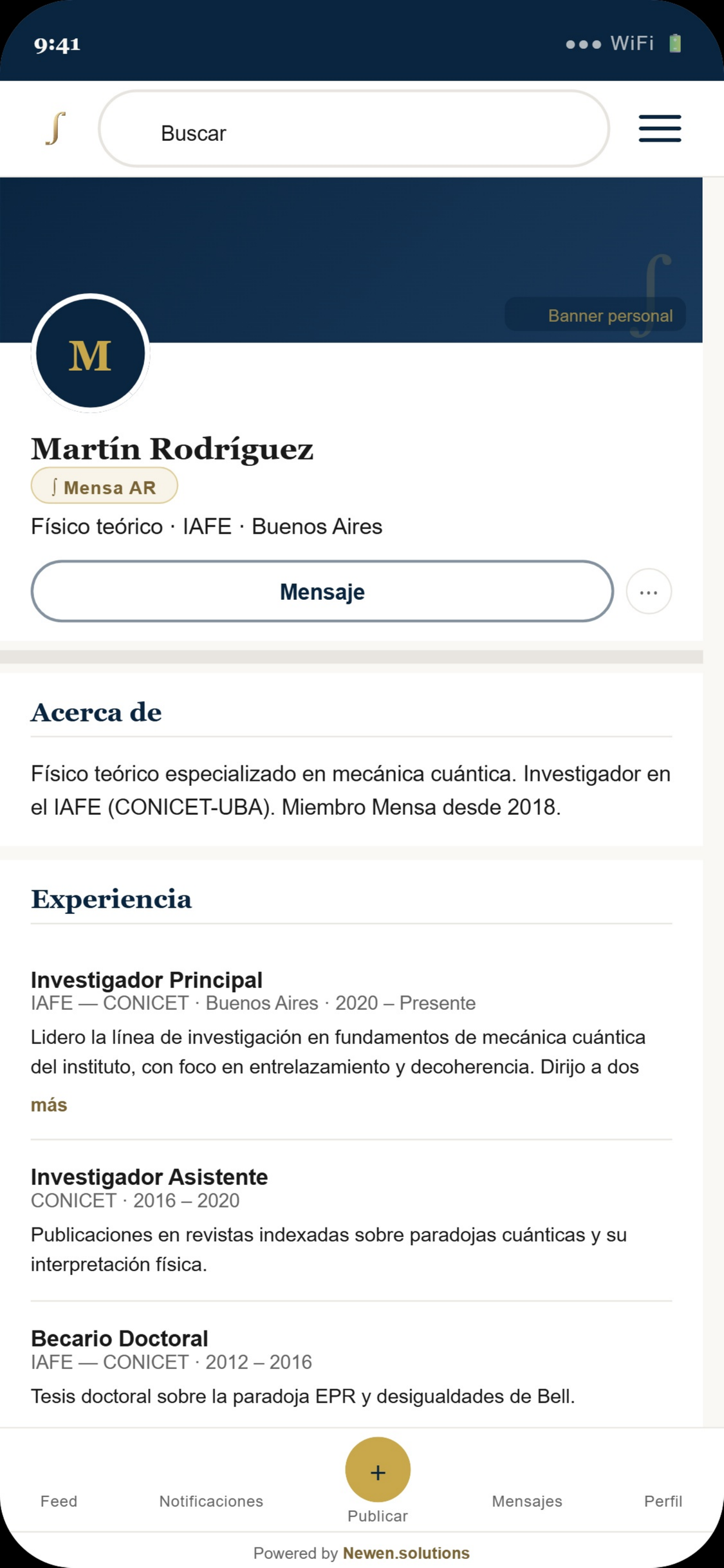 Experiencia de otro Miembro